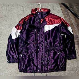 Vintage 90s Mens Spyder Heavy Ski Parka Tommy Moe Plum/Burgundy/White LG